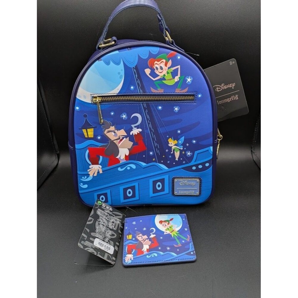 Loungefly Disney Peter Pan Captain Hook Mini Backpack & Cardholder NWT